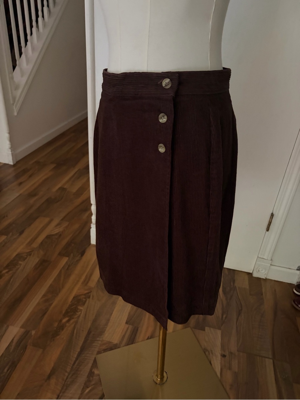 Vintage Corduroy Dark Brown Wrap Skort, Medium, EUC